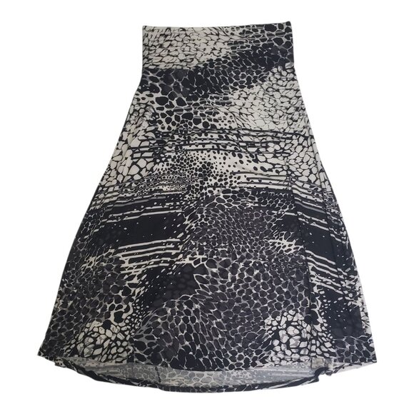 LuLaRoe Maxi Skirt Black White 2XL Plus Size Animal Print Stretch Long Comfy - Picture 1 of 8